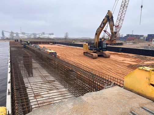 Works have commenced on the quay extension at Mariner’s container terminal in Latvia